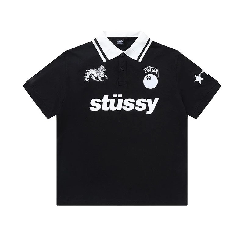 Stüssy Long Sleeve Polo Black - 22