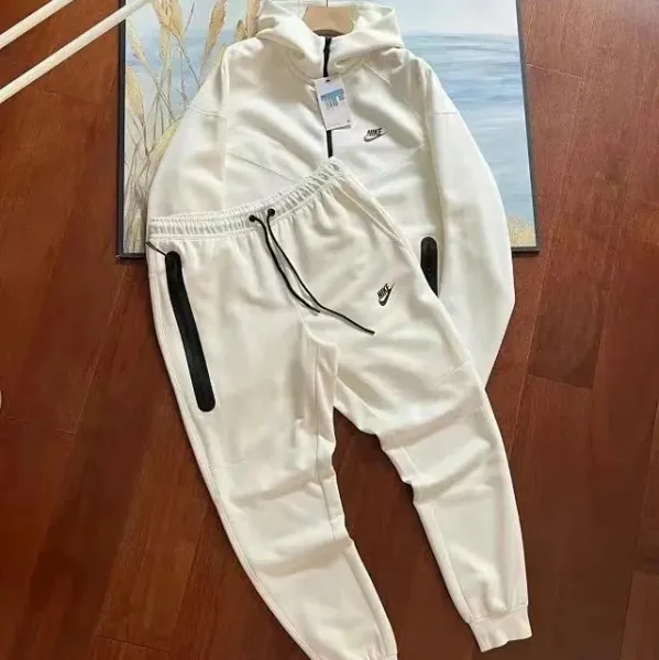 Nike Tech Fleece Half-Zip Hoodie and Joggers Set White - 1
