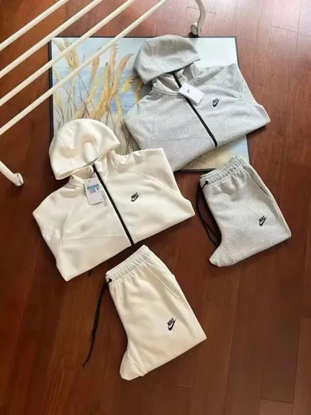 Nike Tech Fleece Half-Zip Hoodie and Joggers Set White - 25