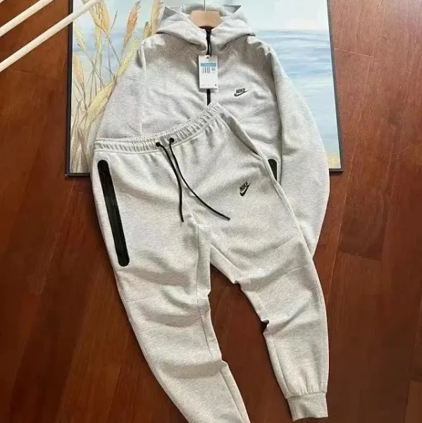 Nike Tech Fleece Hoodie and Sweatpants Set Gray - 1
