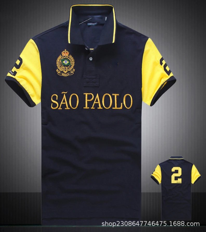 Ralph Lauren Polo Big Pony Colorblock Navy Green Polo - 37