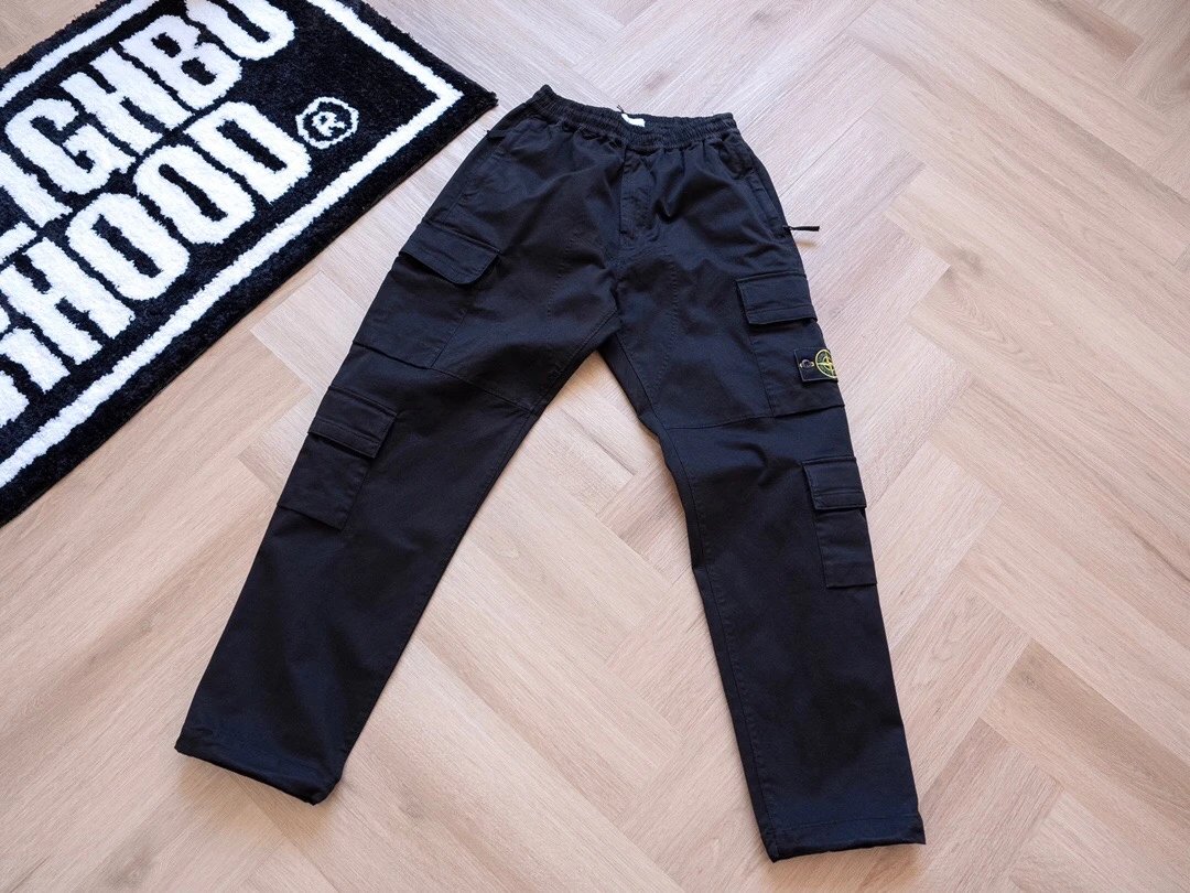 Garment-Dyed Drawstring Four-Pocket Cargo Trousers