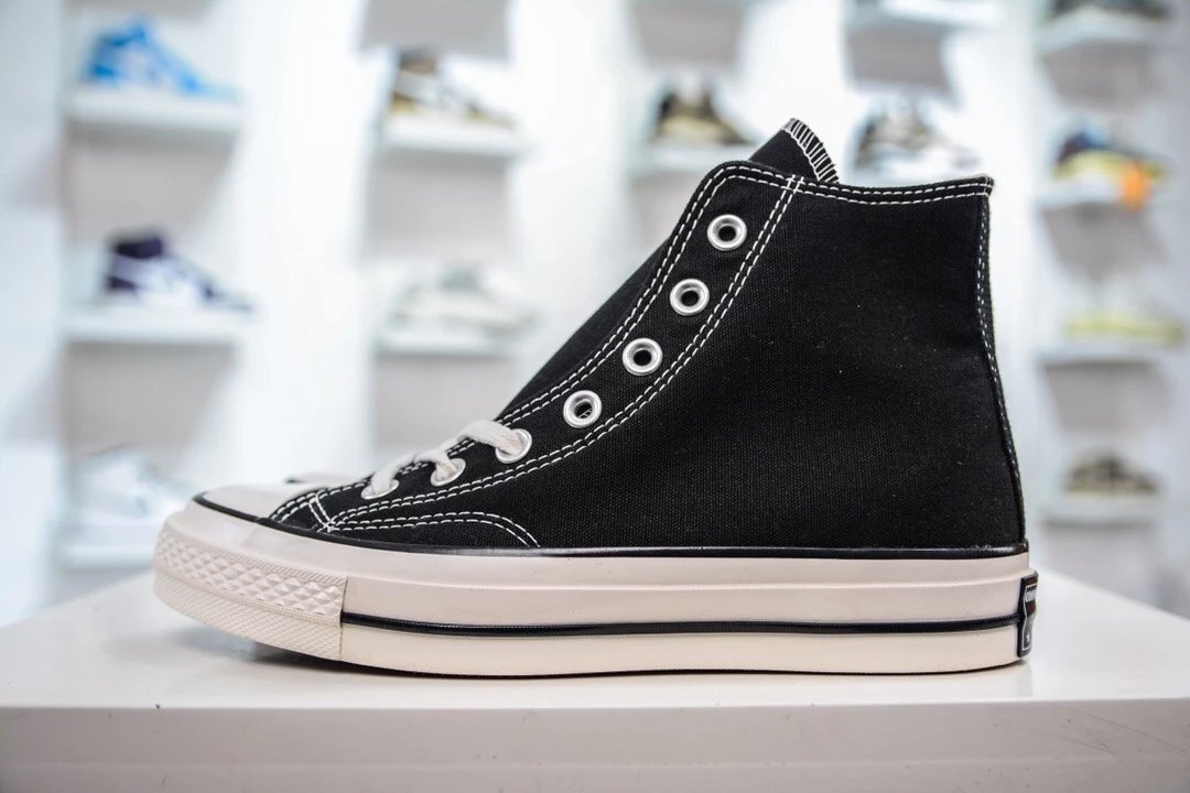 1970s Three Stripes High Top Canvas Sneakers Couple