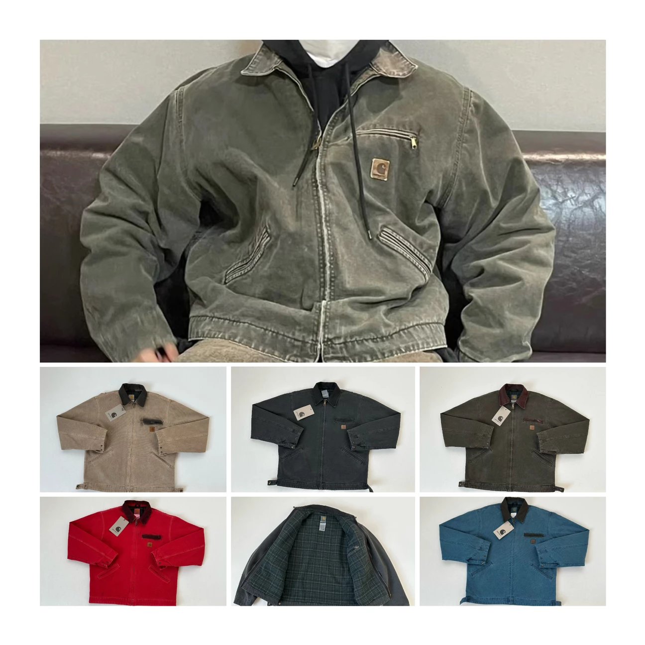 Item Thumbnail for Five colors are released#【Quality bought with eyes closed】Original quality Car Kaha T J97 second-hand washed distressed jacket for men and women