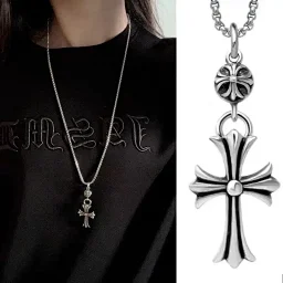 thumbnail for Special offer CH basic cross couple necklace titanium steel material