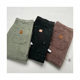 thumbnail for [Heavy Industrial Washed and Distressed] Original Quality Car B01 B136 Washed and Distressed Cargo Pants Double Knee Canvas Logging Pants Heavy Fabric Feels Thick
