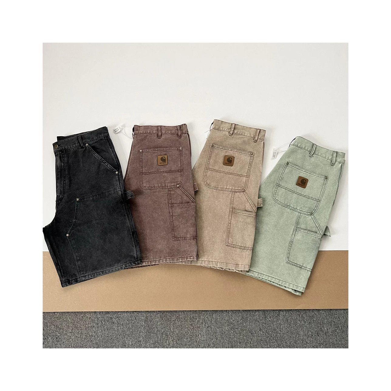 Item Thumbnail for 【Heavy Industry Washed Old】Original Quality Car Kaha T B80 Washed Old Double Knee Riveted Felling Pants Frock Shorts Men and women