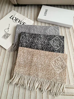 thumbnail for Comes in a gift box! Embossed jacquard reversible scarf Internet celebrity fringed cashmere trend versatile thickened warm shawl scarf 15662