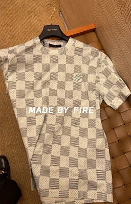 thumbnail for Donkey 24SS new Pharrell x Tyler Pharrell collaboration mosaic checkerboard embroidery round neck short-sleeved T-shirt unisex