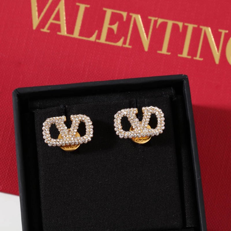 VLOGO SIGNATURE Metal Pearl Full Diamond Earrings