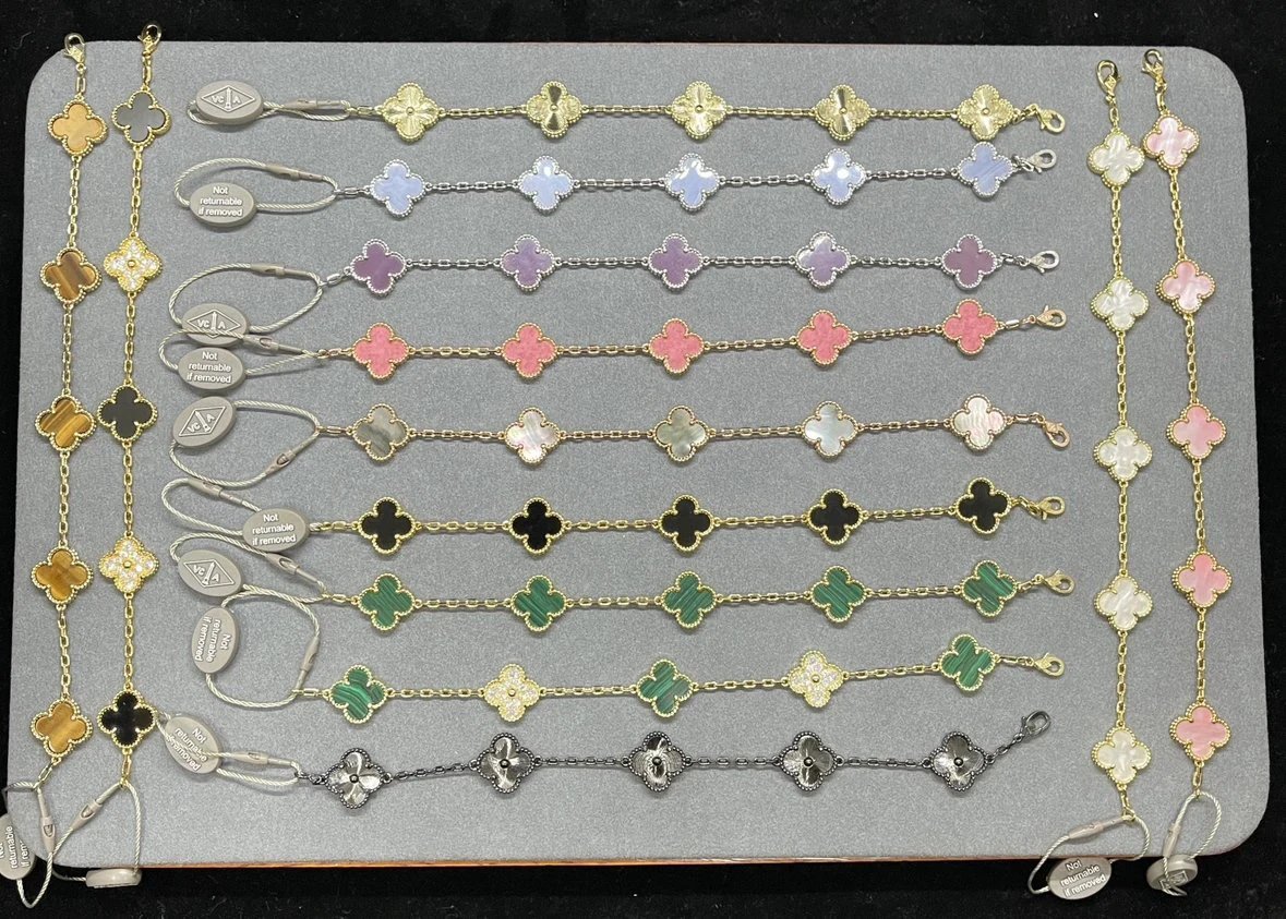 Top Grade Van Cleef & Arpels 5-Motif Bracelet - High Version, Distinct from Common Versions, Real Mother-of-Pearl Colorfast, Couple Style