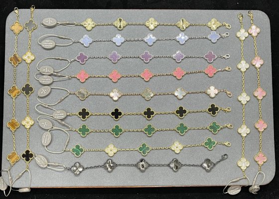 Top Grade Van Cleef & Arpels 5-Motif Bracelet - High Version, Distinct from Common Versions, Real Mother-of-Pearl Colorfast, Couple Style