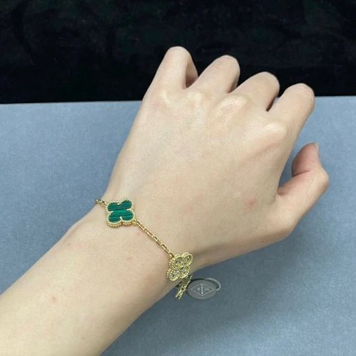 Gold Diamond-Set Malachite