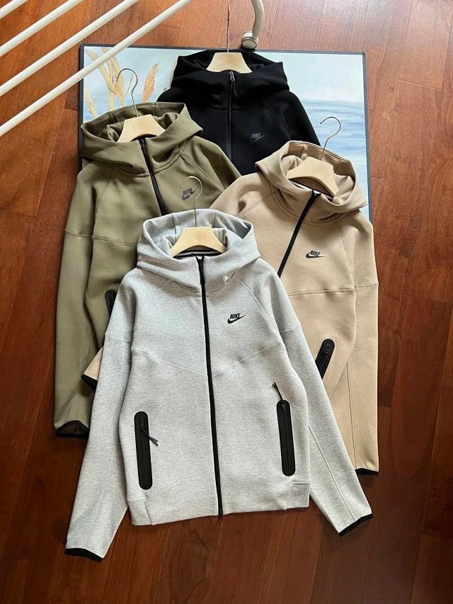 Nike Tech Fleece Windrunner Men's Spring Hooded Zip-Up Jacket & Sweatpants Set, Training Casual Joggers - Erling Haaland Style Outfit, Classic Versatile, Super Stylish!