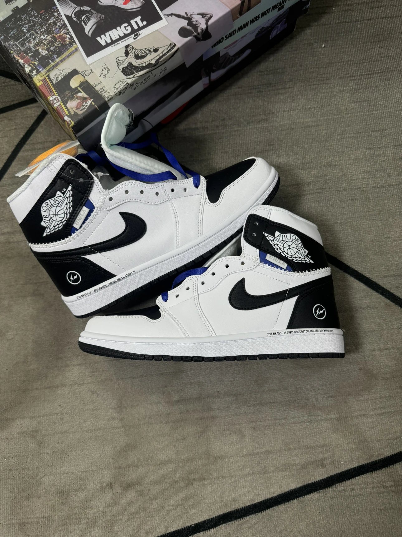 【Factory Special Price Top-layer Original Box Brand New Quality】Pure Original Version AJ1 High Top MB Couple Style Basketball Shoes Sneakers Up to Size 48