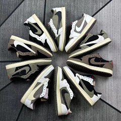 【Lowest Price on Site, Unbeatable Value, Quality That Rivals Any】Pure Original Version Travis Scott x Jordan Air Jordan 1 Low Top-Grade Suede, Built-in Air Cushion, Low-Top Reverse Swoosh, EVA, Durable & Breathable, Couples Style, 5 Colorways