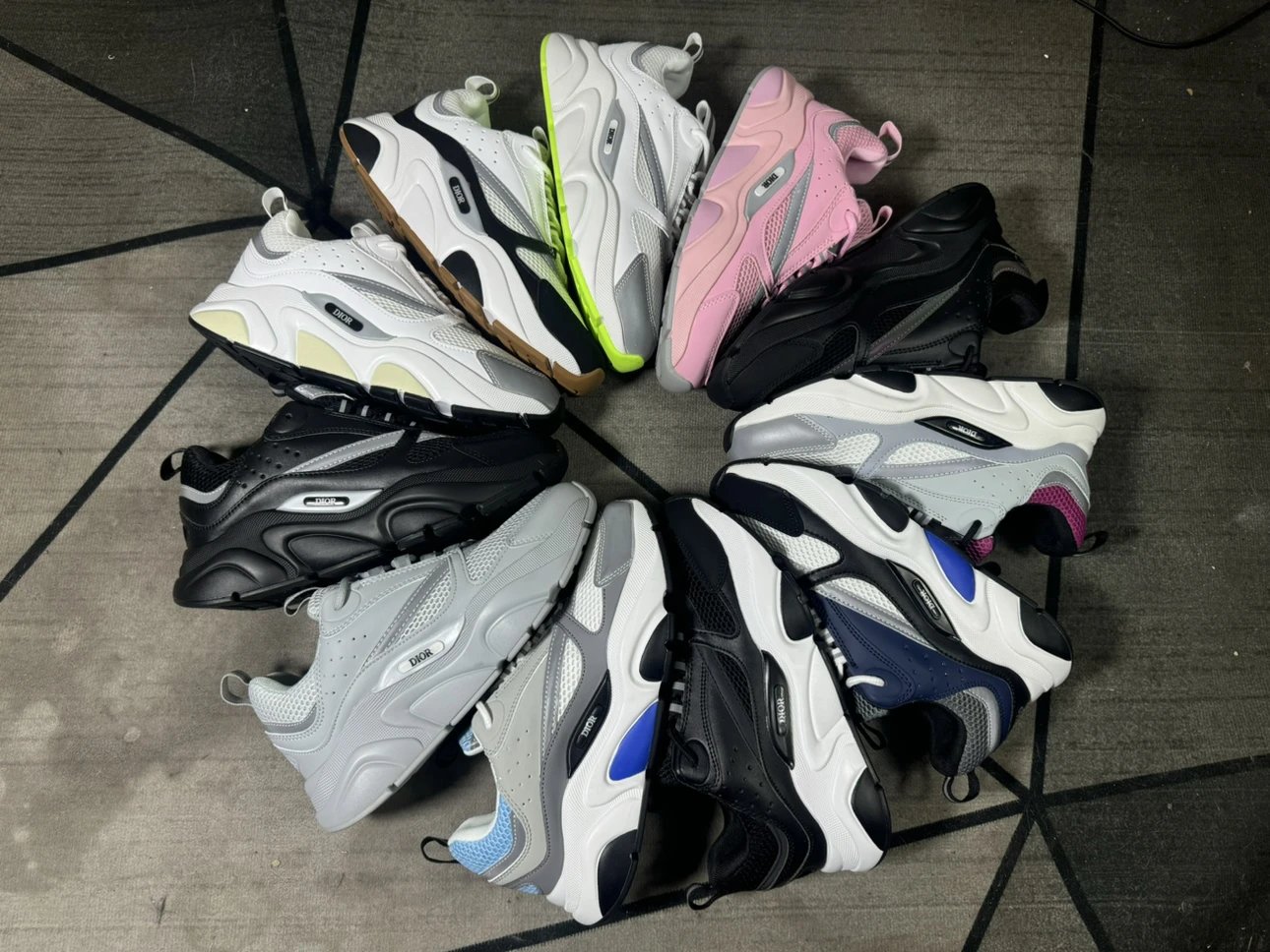 Factory Clearance - Year-End Inventory - Combined Sole - Brand New Original Box | Authentic 3M Logo - Export Order - Dior B22 DIO - Woven Fabric Panel Upper - Casual Sports Shoes - Unisex