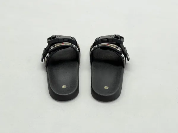 Burberry Check-Strap Slide Sandals Black - 62