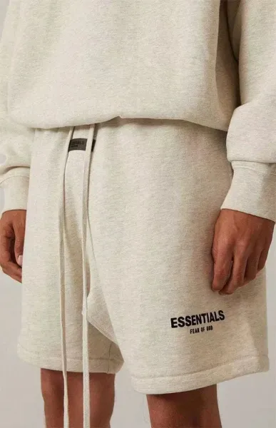 Fear of God Essentials Logo Embroidered Shorts Olive Green Shorts - 2
