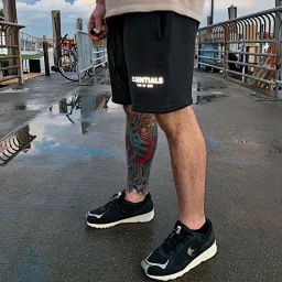 thumbnail for FOG Fear OF God high-end goods! Trendy male correct version shorts! Double-line Essentials sixth season embroidery reflective print drawstring small label shorts five-point pants high street men and women couple models fleece