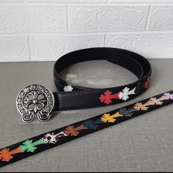 Chrome Hearts Multicolor Cross Leather Belt - 1