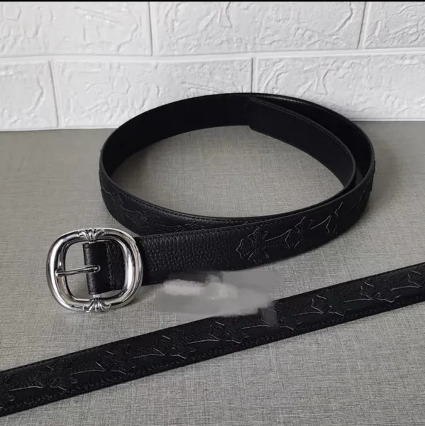 Chrome Hearts Embossed Leather Belt Black - 1