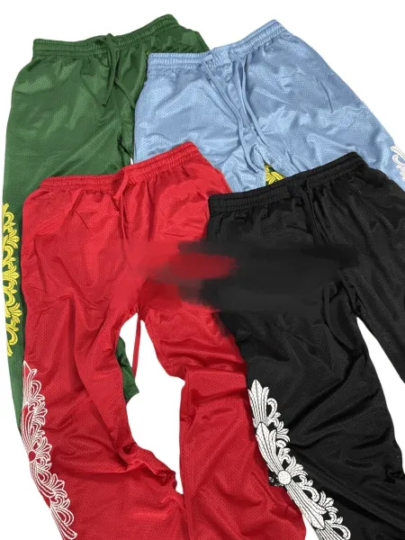 Design Graphic Print Track Pants Red Sweatpants - 3