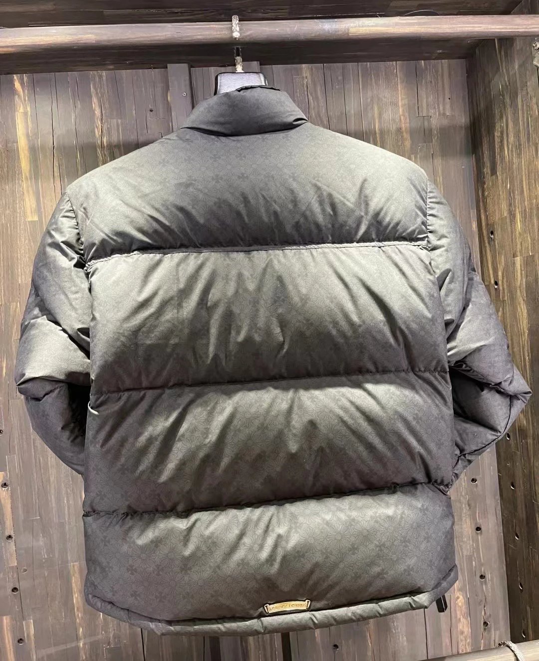 Balenciaga Floral-Print Puffer Jacket in Charcoal Gray Down Jacket - 7