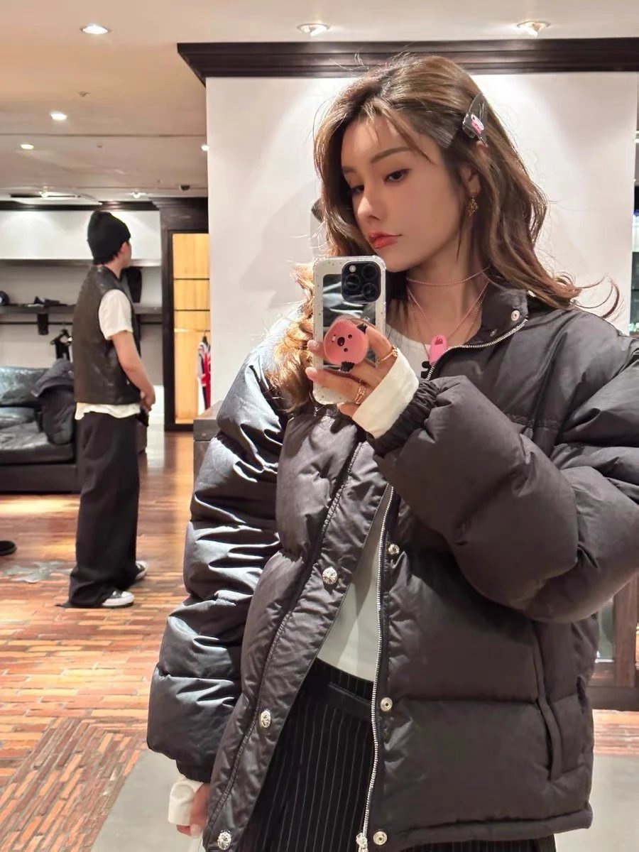 Balenciaga Floral-Print Puffer Jacket in Charcoal Gray Down Jacket - 10