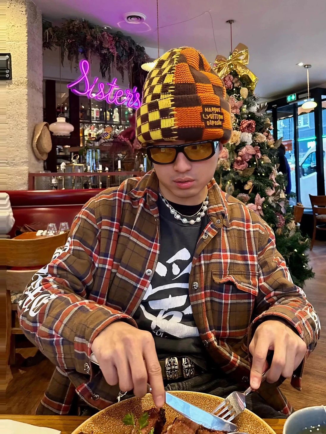 Chrome Hearts Plaid Shirt Jacket Green Orange White Outerwear - 6