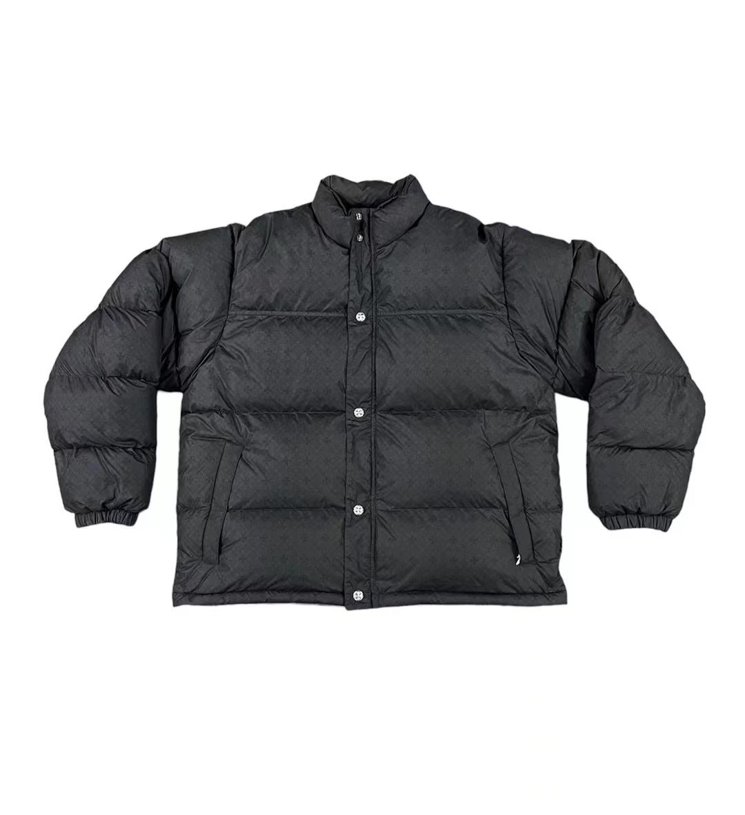 Balenciaga Floral-Print Puffer Jacket in Charcoal Gray Down Jacket - 8