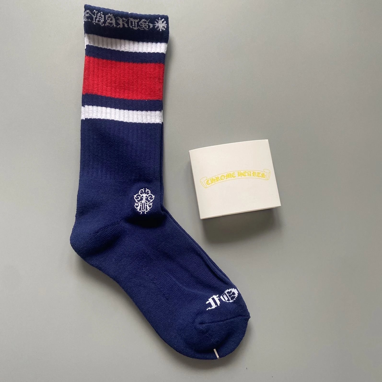 Chrome Hearts Crew Socks Blue Red White