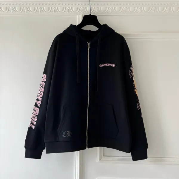 Chrome Hearts Anime Floral Hoodie Black - 4