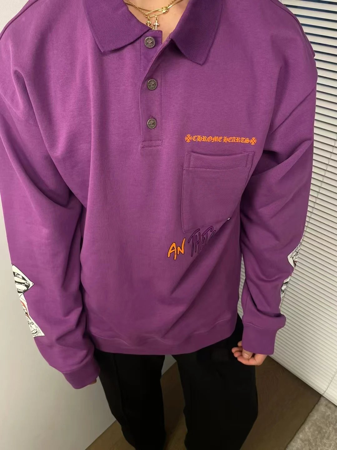 Chrome Hearts x Art That Kills Purple Graphic Crewneck Sweatshirt Sweater - 2