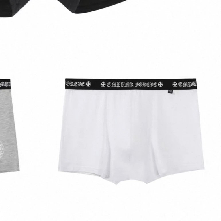 Chrome Hearts Underwear Cross Motif Boxer Briefs — Three white.