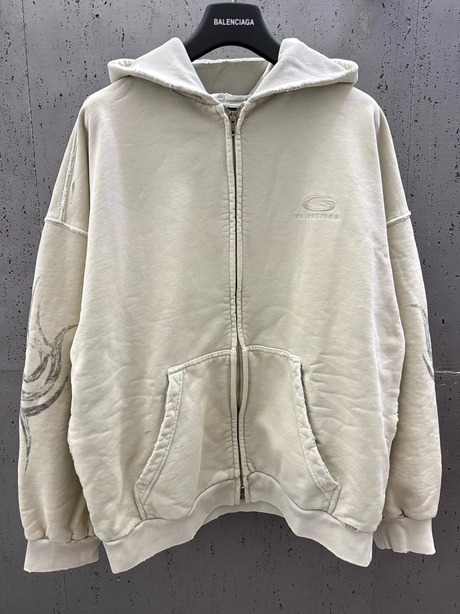 Balenciaga Hoodie Tribal Zip Up Hoodie