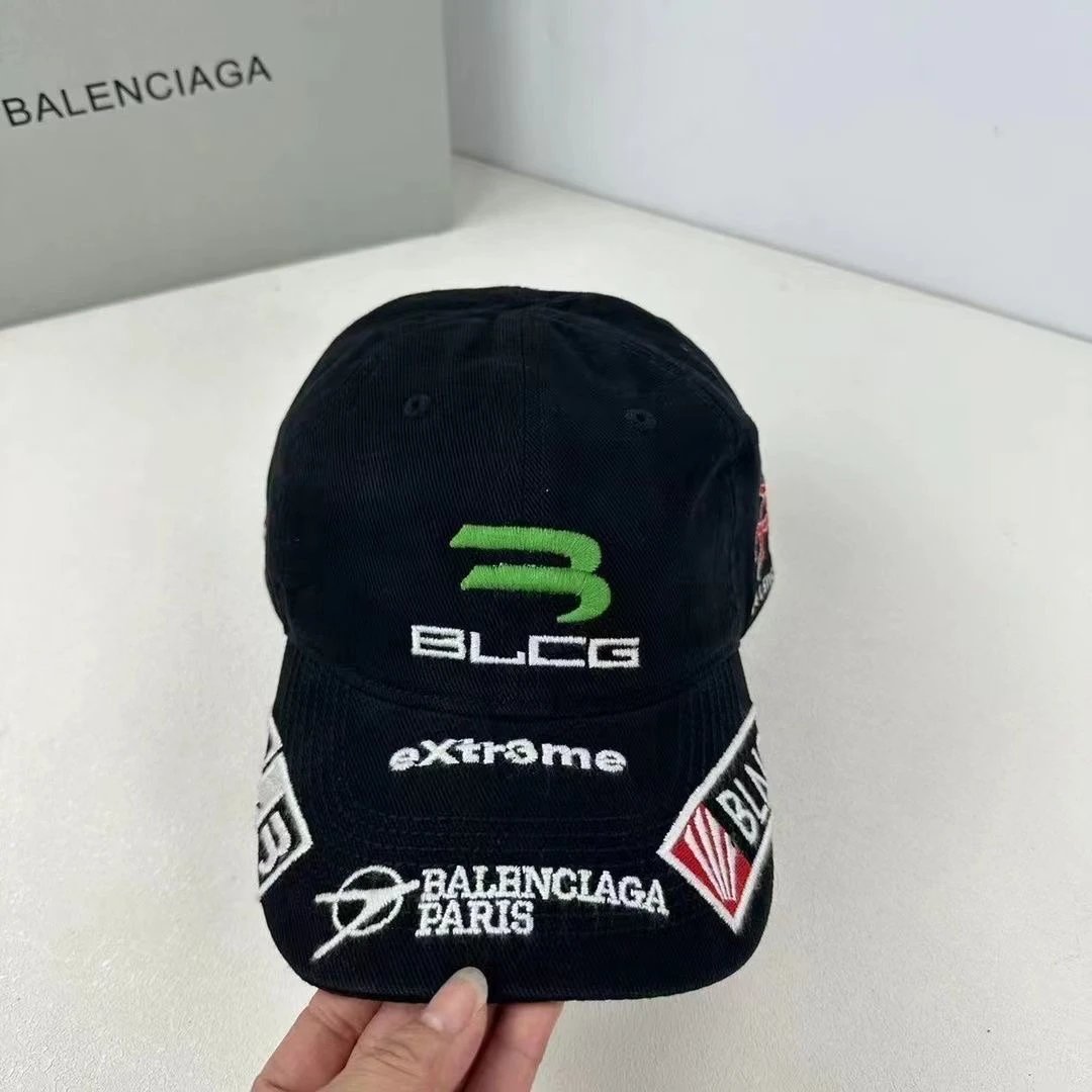 Balenciaga BLCG Extreme Patchwork Baseball Cap Black