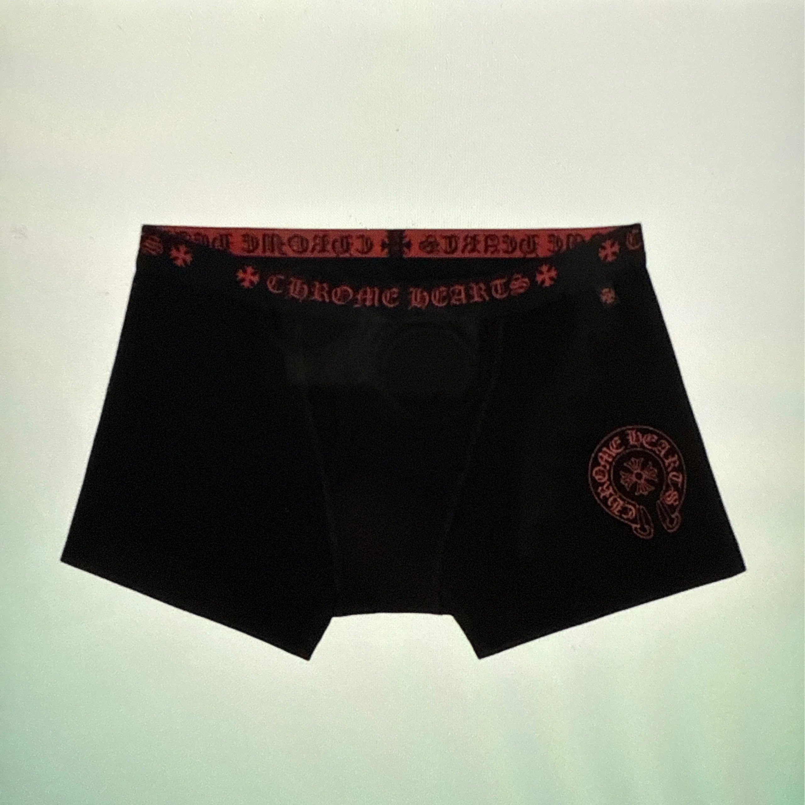 Chrome Hearts Underwear Cross Motif Boxer Briefs — Two stripes, black and red
