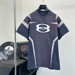 thumbnail for (Stock) Independent BLC 24SS 3B Double Ring Embroidery Stitching Distressed Wash Short Sleeve Unity Ski Black Grey Color-Blocked T-Shirt In stock?