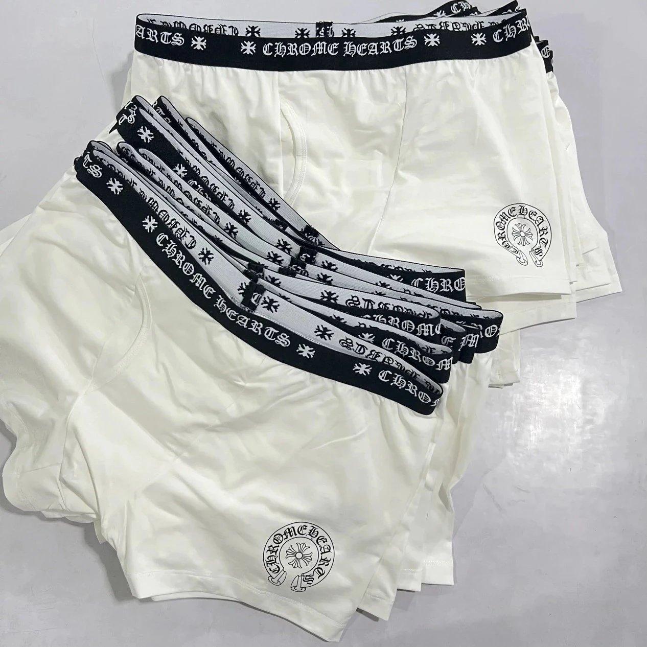 Chrome Hearts Underwear Cross Motif Boxer Briefs — White, single strand