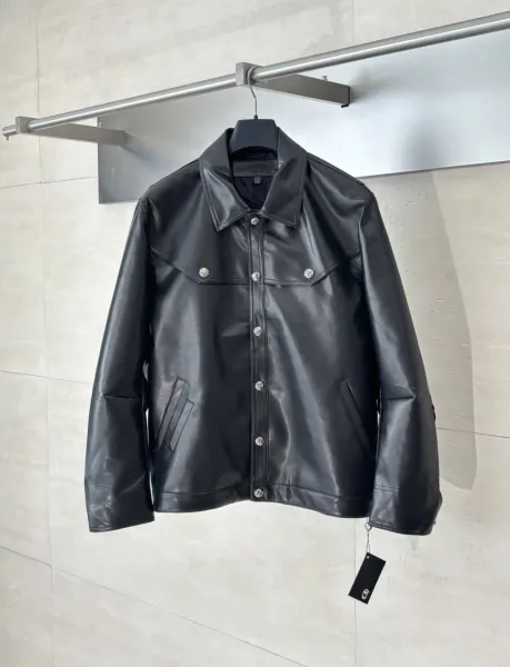 Chrome Hearts Black Leather Western Jacket - 2
