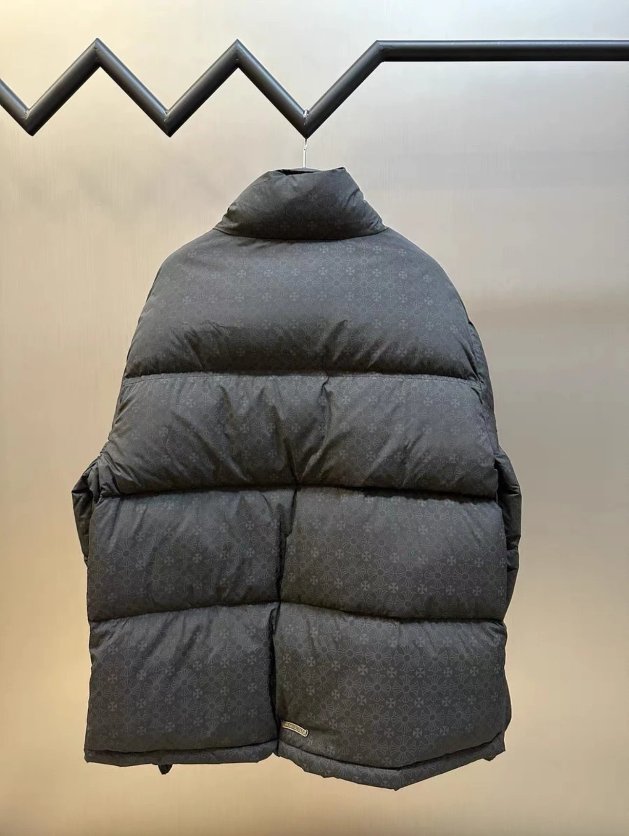 Balenciaga Floral-Print Puffer Jacket in Charcoal Gray Down Jacket - 3