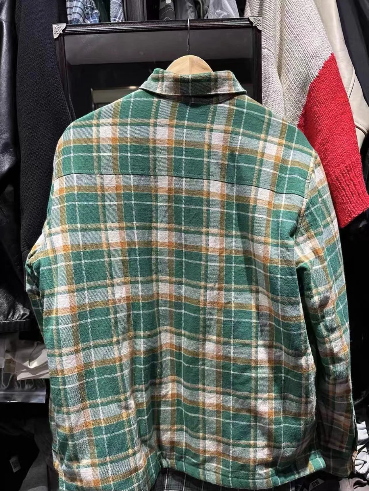 Chrome Hearts Plaid Shirt Jacket Green Orange White Outerwear - 9