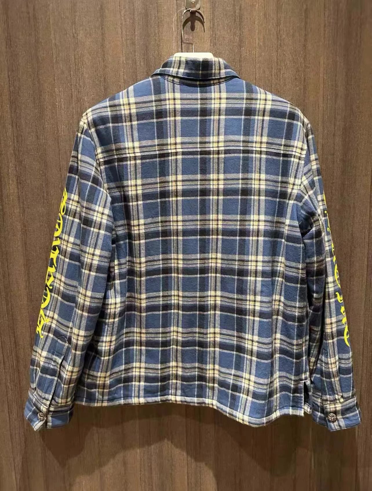 Chrome Hearts Plaid Shirt Jacket Green Orange White Outerwear - 12