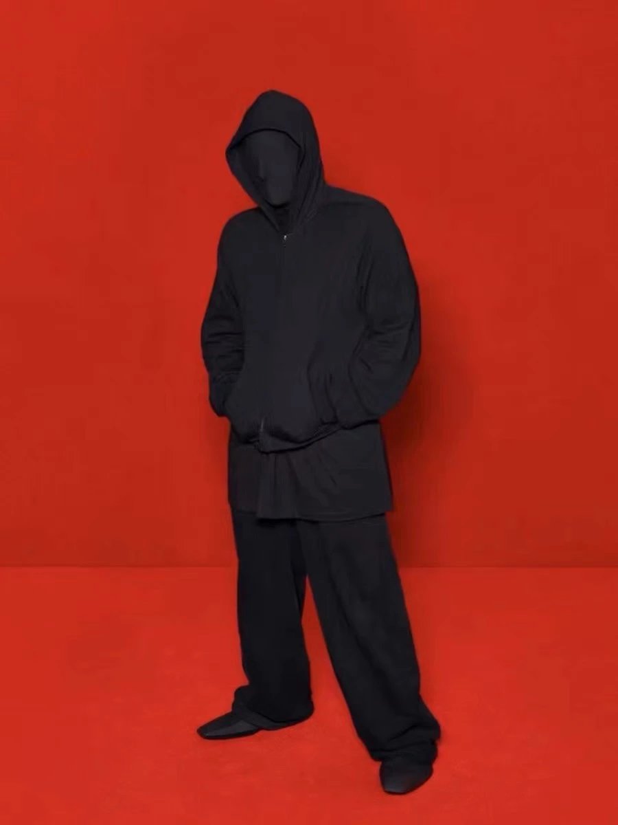 Balenciaga Black Hooded Sweatshirt Set