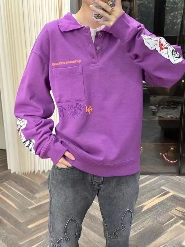 Chrome Hearts x Art That Kills Purple Graphic Crewneck Sweatshirt Sweater - 6