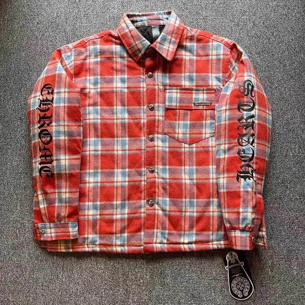 Chrome Hearts Plaid Flannel Shirt Red Blue White - 1