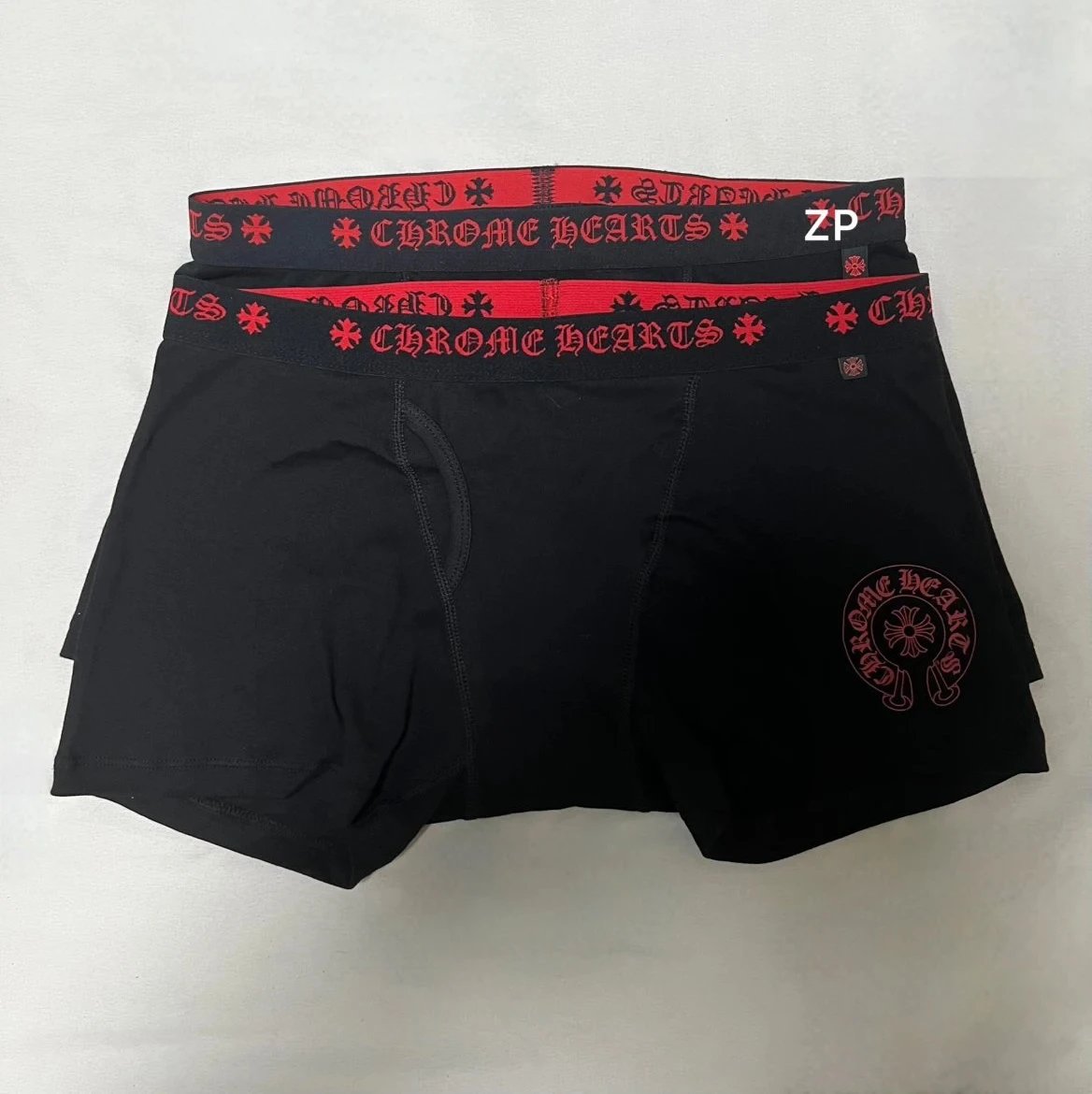 Chrome Hearts Underwear Cross Motif Boxer Briefs — Black and red, single strand