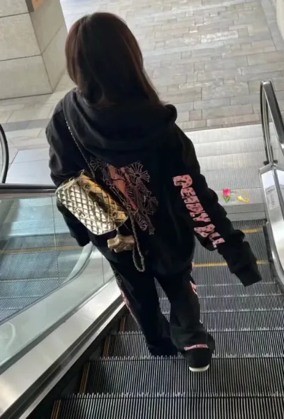 Chrome Hearts Anime Floral Hoodie Black - 12