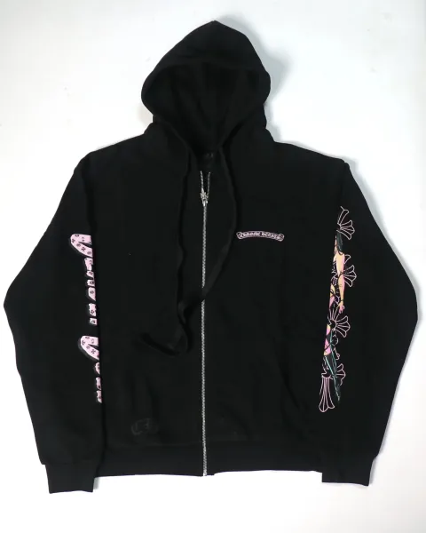 Chrome Hearts Anime Floral Hoodie Black - 14
